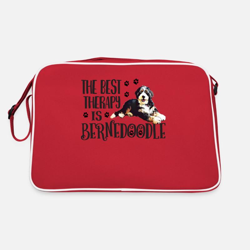 Bernedoodle - Retro Tasche - Rot/Weiß