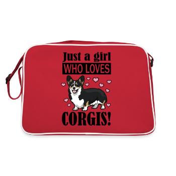 Corgi - Retro Tasche - Rot/Weiß - Hinten