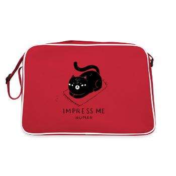 Frechte Cats Funny Cool Black Cat Present - Retro Bag - red/white - Back