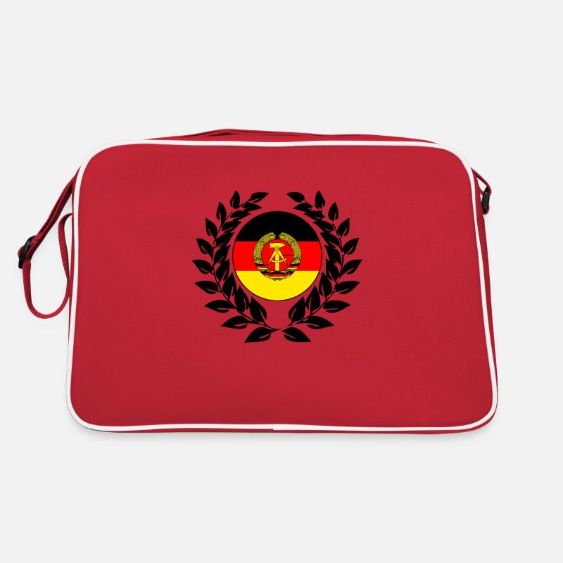 Couronne de Laurier drapeau DDR Allemagne de l'Est - Sac Retro - rouge/blanc