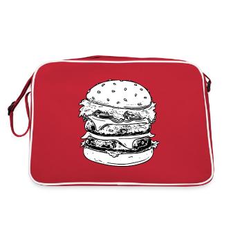 Burger - Retro Tasche - Rot/Weiß - Hinten