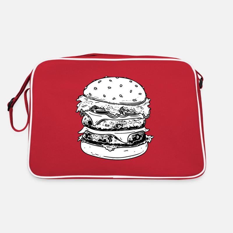 Burger - Retro Tasche - Rot/Weiß