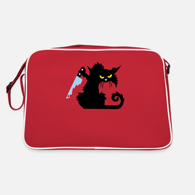 Katze blut Messer Retro Tasche