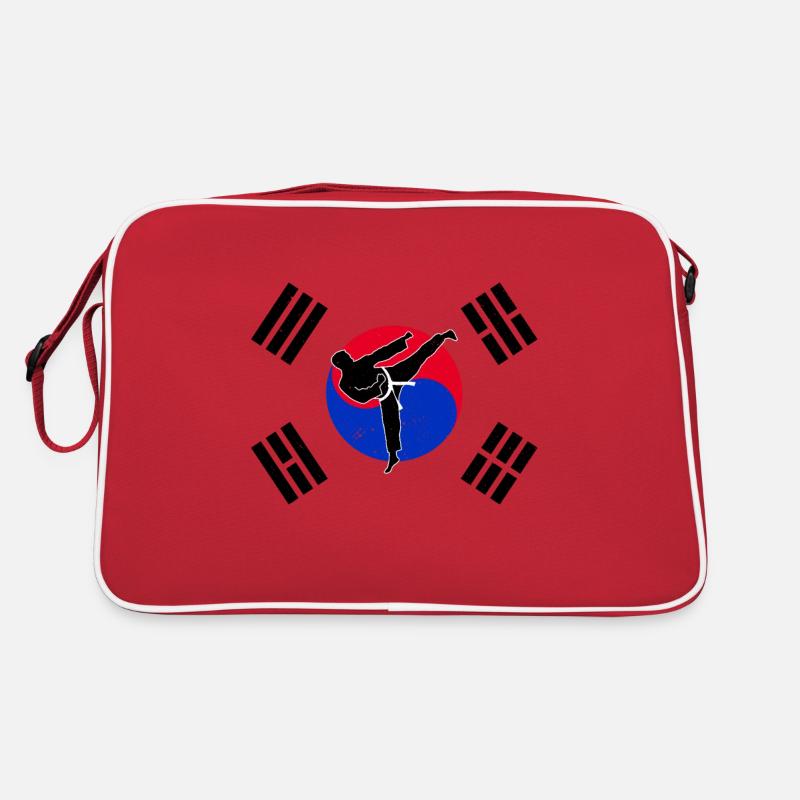 Taekwondo Korea Flagge Retro Tasche