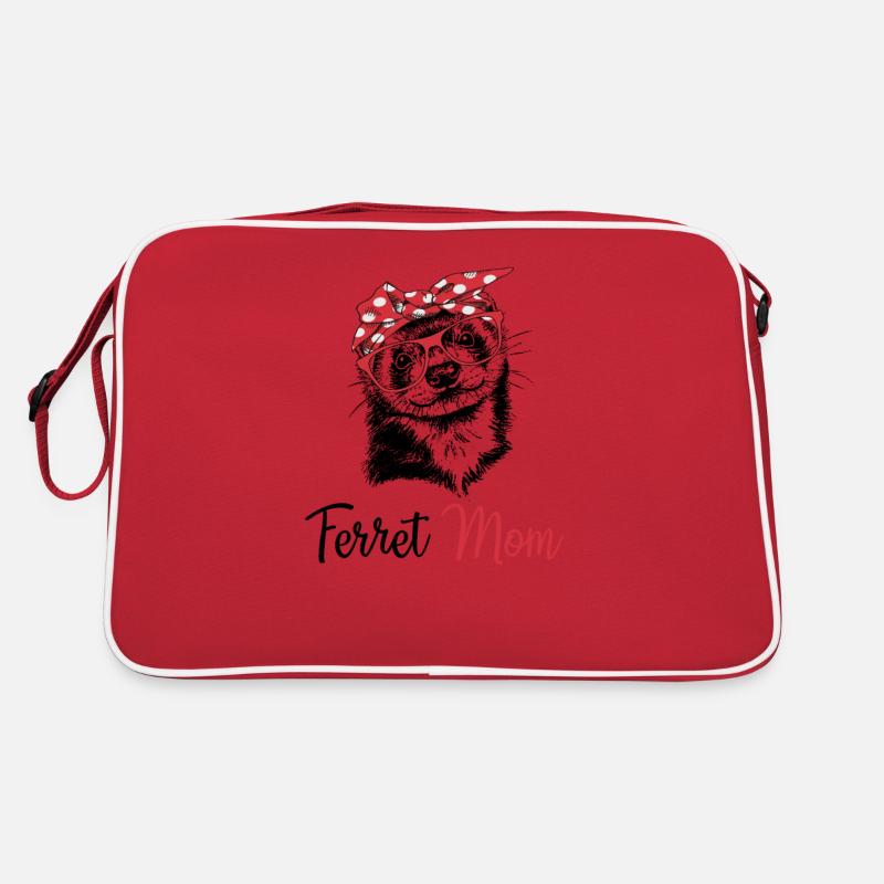 Frettchen - Retro Tasche - Rot/Weiß