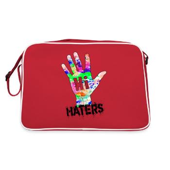 Hi Haters Cool Hand in Rainbow Colors - Retro Bag - red/white - Back