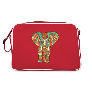 Elephant Yoga India Gymnastique idée cadeau mandala - Sac Retro - rouge/blanc - Dos