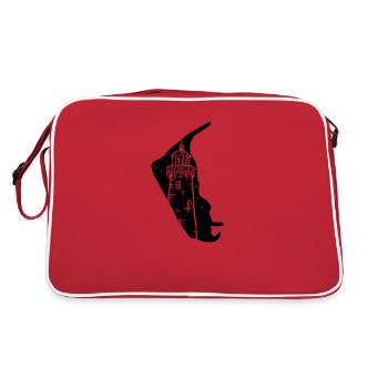Amrum North Sea island grunge - Retro Bag - red/white - Back