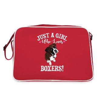 Boxer Dog - Retro Bag - red/white - Back