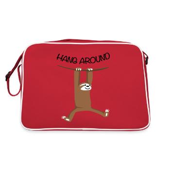 Paresseux disant accrocher un cadeau drôle - Sac Retro - rouge/blanc - Dos