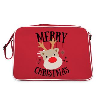 Rudolf the reindeer Christmas Merry Christmas - Retro Bag - red/white - Back