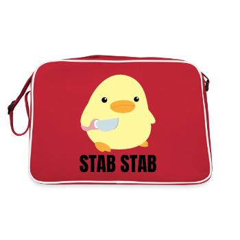 Rod duck with knife meme chick goose gift idea - Retro Bag - red/white - Back