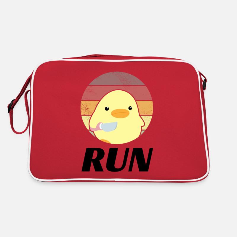 Run duck with knife meme funny saying Retro Bag