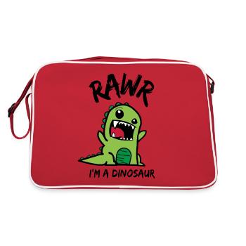Rawr je suis un dinosaure mignon dinosaure pour les enfants - Sac Retro - rouge/blanc - Dos