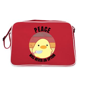 Peace was never an option duck with knife meme - Retro Bag - red/white - Back