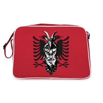 Skenderbeg Albanie Kosovo Idée cadeau - Sac Retro - rouge/blanc - Dos