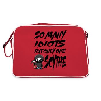 Sensenmann - So many Idiots but only one Scythe - Retro Bag - red/white - Back