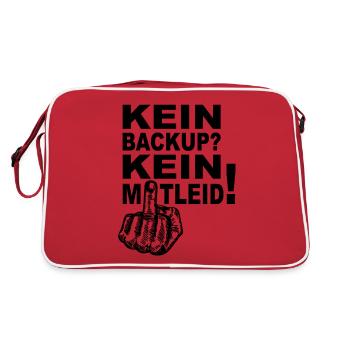Programmierer Admin - Kein Backup Kein Mitleid - Retro Tasche - Rot/Weiß - Hinten