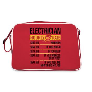Electrician Hourly Rate Électricien Contrôle de société - Sac Retro - rouge/blanc - Dos