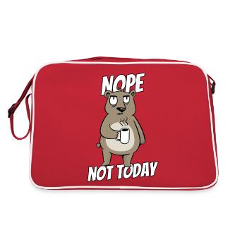 Nope Not today ours boire du café ours brun matin - Sac Retro - rouge/blanc - Dos