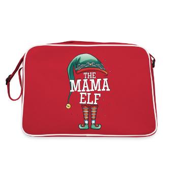 Die Mama Elfe The Mama Elf Weihnachts Outfit Mutti - Retro Tasche - Rot/Weiß - Hinten