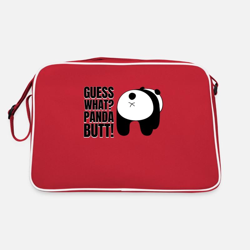 Devine quoi? Panda Butt Bear Disant Humour Jeu de mots Sac Retro