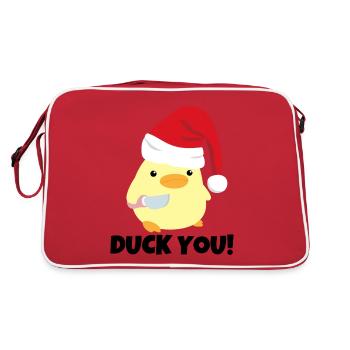 Canard vous! Canard de Noël avec mème au couteau - Sac Retro - rouge/blanc - Dos
