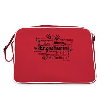 Erzieherin Komplimente - Retro Tasche - Rot/Weiß - Hinten