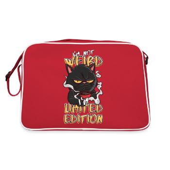 Cartoon Cat with Coffee Mug - Limited Edition - Retro Bag - red/white - Back