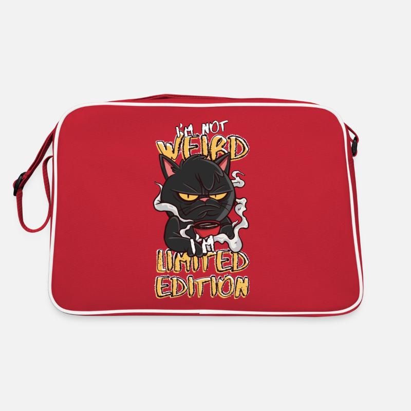 Cartoon Cat with Coffee Mug - Limited Edition Retro Bag
