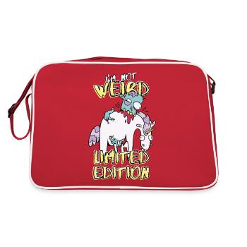 Cartoon Zombie Eats Unicorn - Édition Limitée - Sac Retro - rouge/blanc - Dos