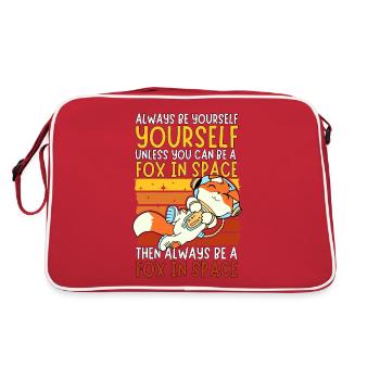 Always Be yourself - Fuchs Astronaut im Weltall - Retro Tasche - Rot/Weiß - Hinten