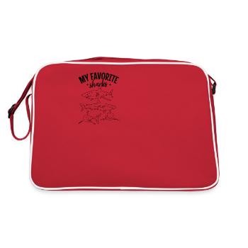 Sharkfish Meine Lieblingshaie Great White Shark - Retro Tasche - Rot/Weiß - Hinten