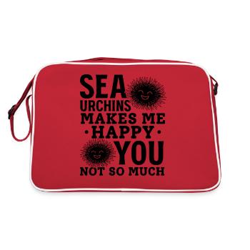 Seeigel machen mich glücklich Du Nicht so sehr - Retro Tasche - Rot/Weiß - Hinten