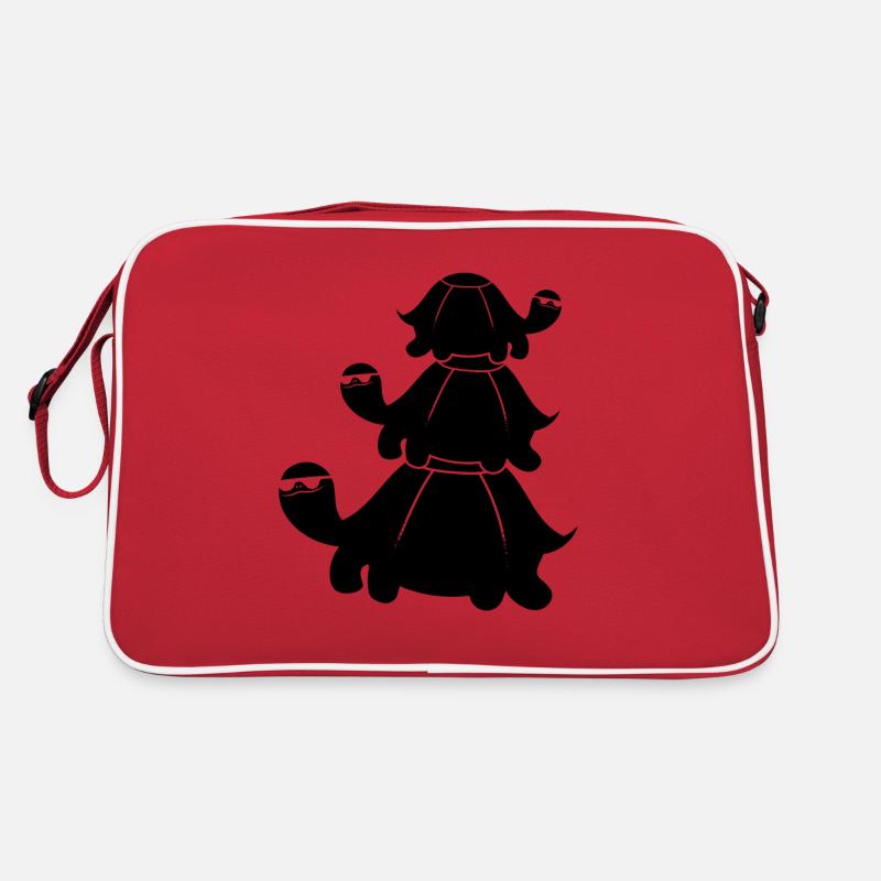 Gestapelte Schildkröten Coole Schildkröten mit Retro Tasche