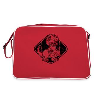 Drôle de photographie Dinosaure Drôle de photographe - Sac Retro - rouge/blanc - Dos