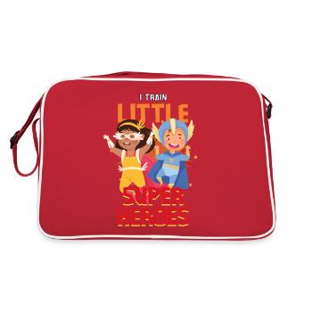 Kindergarten teacher raises little superheroes - Retro Bag - red/white - Back