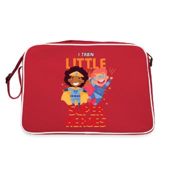 Kindergarten teacher raises little superheroes - Retro Bag - red/white - Back