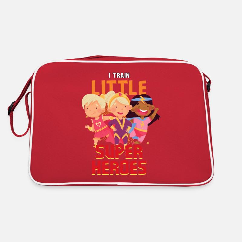 Kindergarten teacher educator educates little superheroes Retro Bag