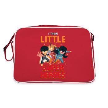 Kindergarten teacher raises little superheroes - Retro Bag - red/white - Back