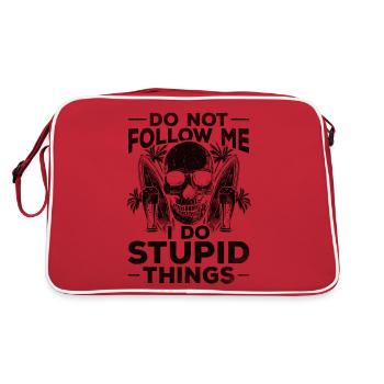 Surfer Suivez-moi Je fais des choses stupides planche de surf - Sac Retro - rouge/blanc - Dos