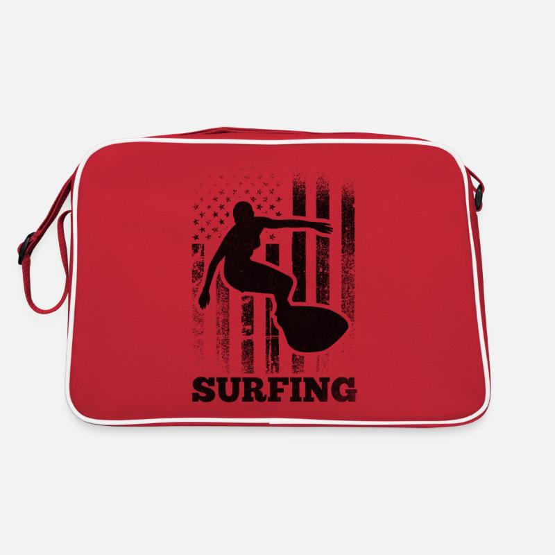 Surf Surf Drapeau américain Surf Sac Retro