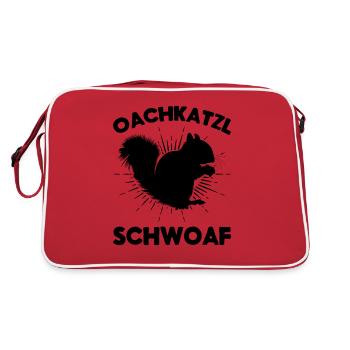 Squirrel Dialect Saying Squirrel Oachkatzl - Retro Bag - red/white - Back