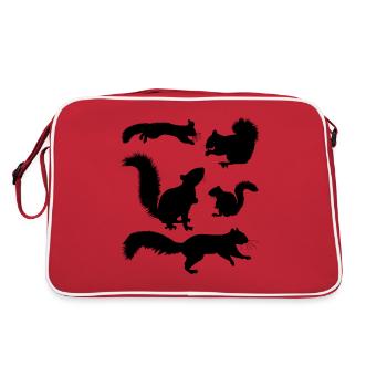 Écureuil, mignon amateur d’écureuils, - Sac Retro - rouge/blanc - Dos