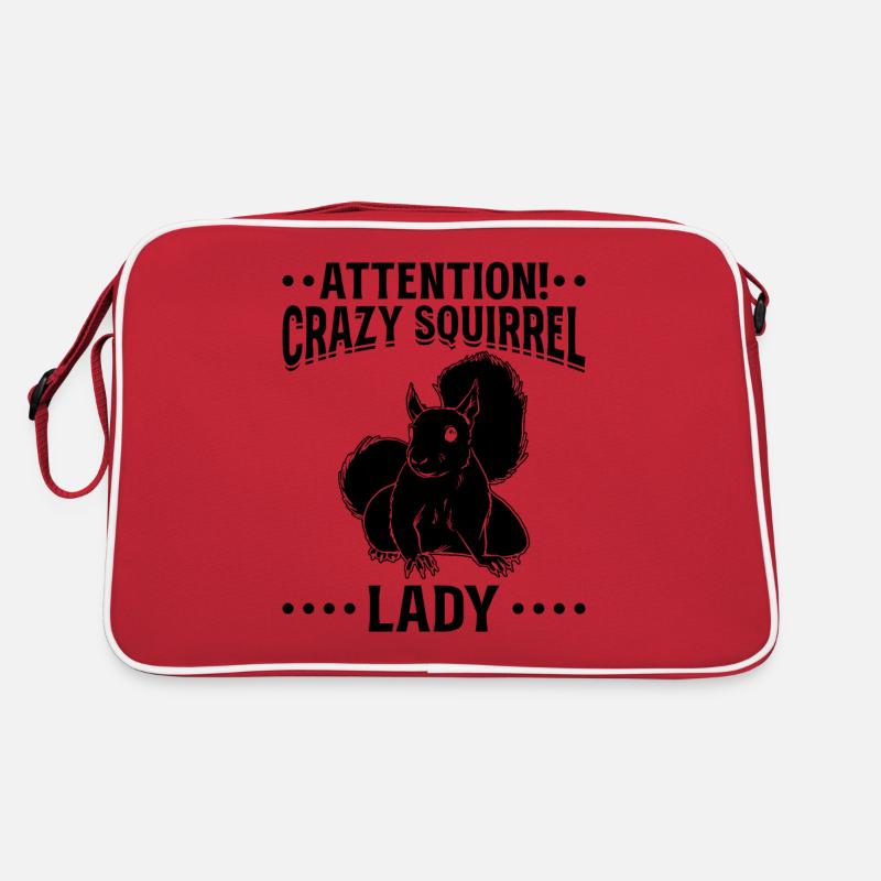 Achtung! Verrücktes Eichhörnchen Eichhörnchen Retro Tasche
