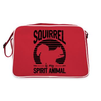 Squirrel is my spirit squirrel season - Retro Bag - red/white - Back