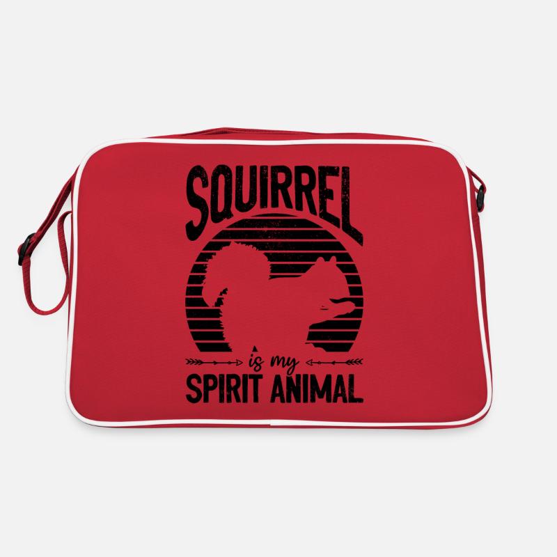 Eichhörnchen ist mein Geist Eichhörnchen Saison - Retro Tasche - Rot/Weiß