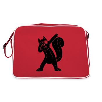 Squirrel, cool squirrel with - Retro Bag - red/white - Back