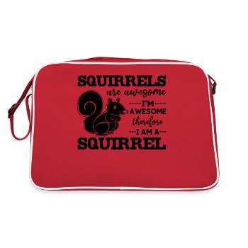 Squirrels are great, I'm great - Retro Bag - red/white - Back