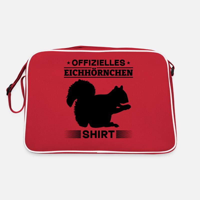 Eichhörnchen - Offizielles Eichhörnchen Shirt - Retro Tasche - Rot/Weiß